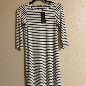 Yala Classic Black and White Striped Bamboo Dress